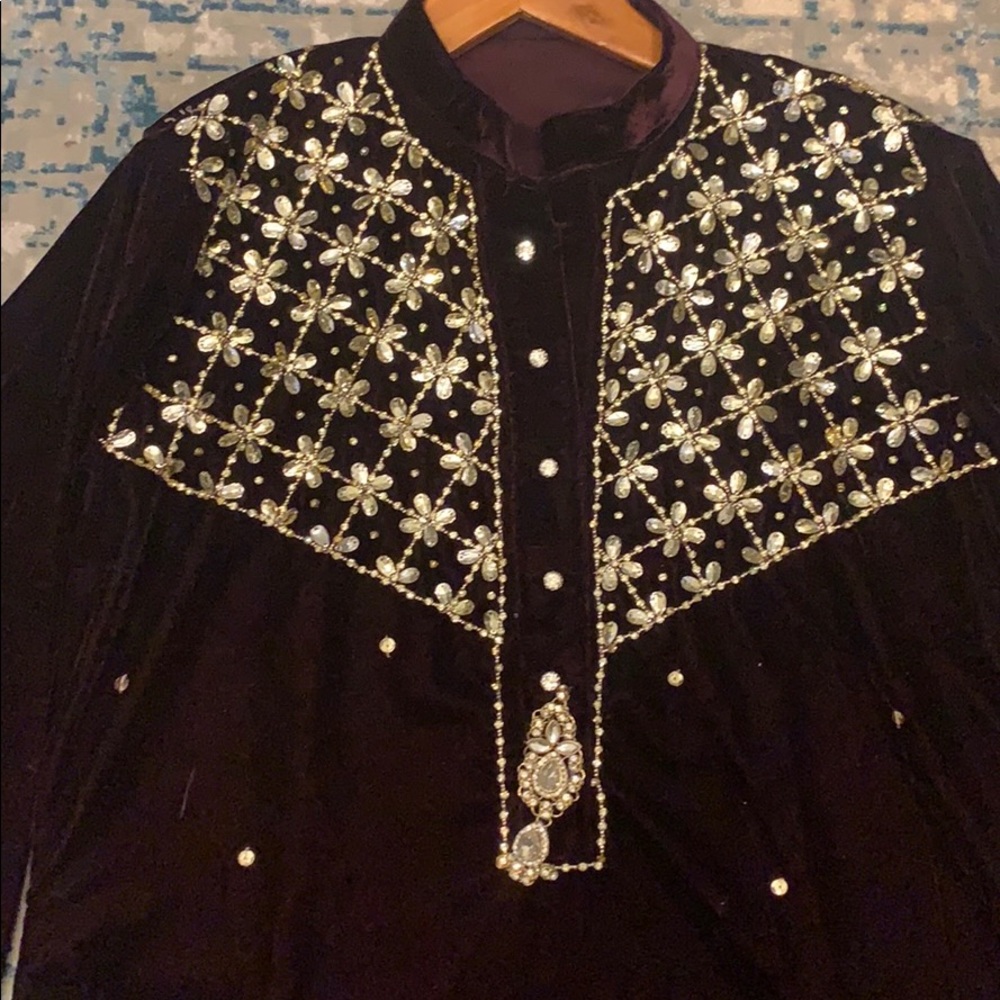 Pakistani/Indian Purple velvet kurthi Tunic